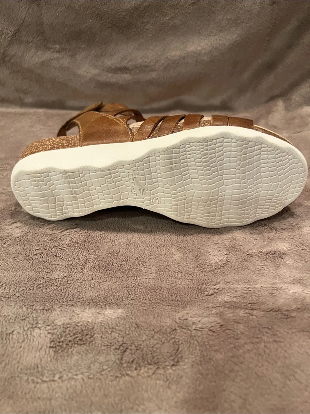 Dansko Mirabella Brown Leather Strappy Wedge Sandal